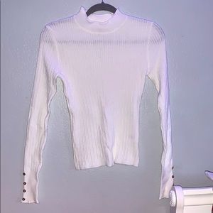 White mockneck shirt